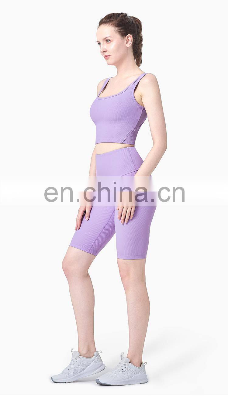 Recycled Custom Fitness Leggings Peach Buttocks Gym Shorts Women