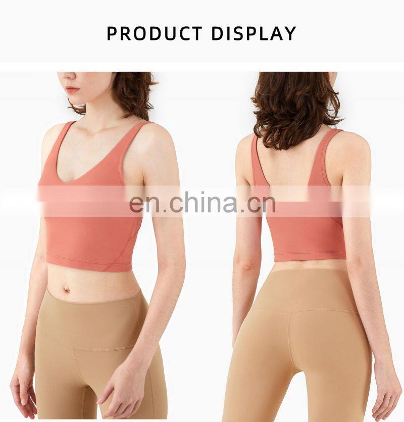 Custom Logo Light Support Sport Bra Wireless Yoga Bralette High Impact Top