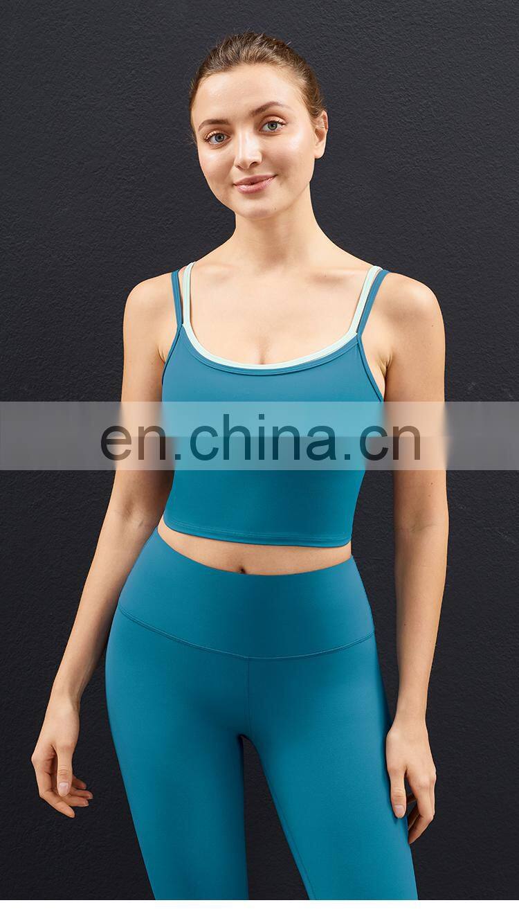 New Arrival Two-Color Stitching Yoga Bra Top Super Soft Sports Bras For Women Fitness