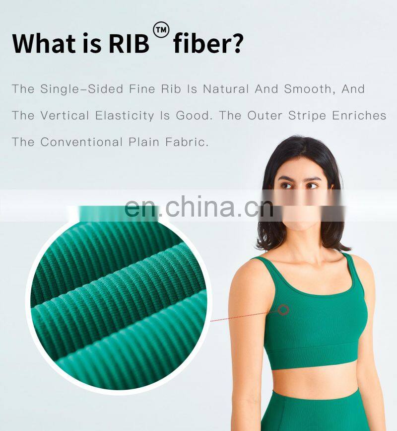 Custom Rib Adjustable Buckle Sports Bras Backless Gym High Impact Yoga Top