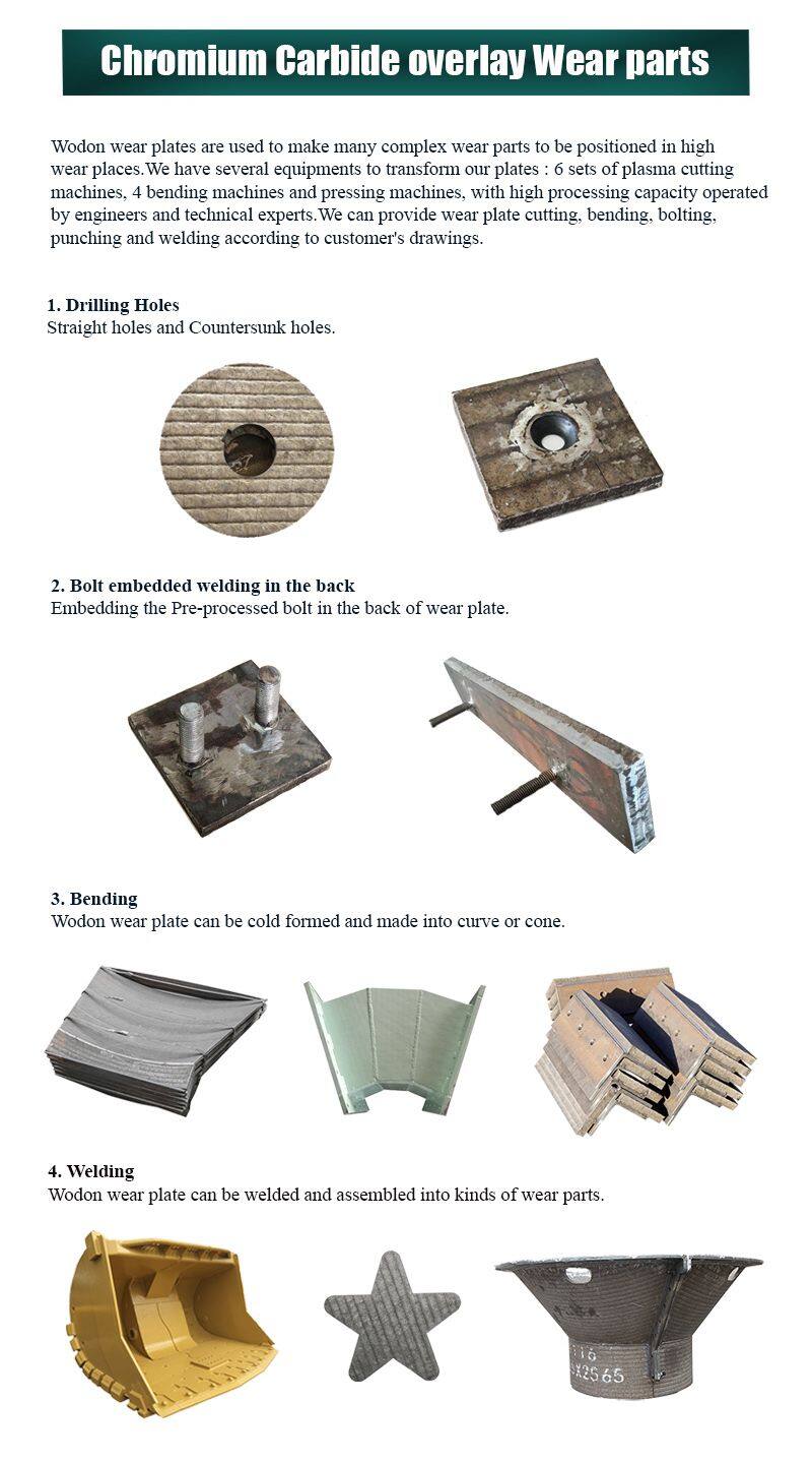 China chromium carbide overlay wear plate excavator crusher bucket liner