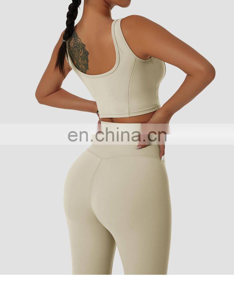 Factory Sales High Impact Sports Workout Bras Wide Straps Fitness Yoga Crop Tops