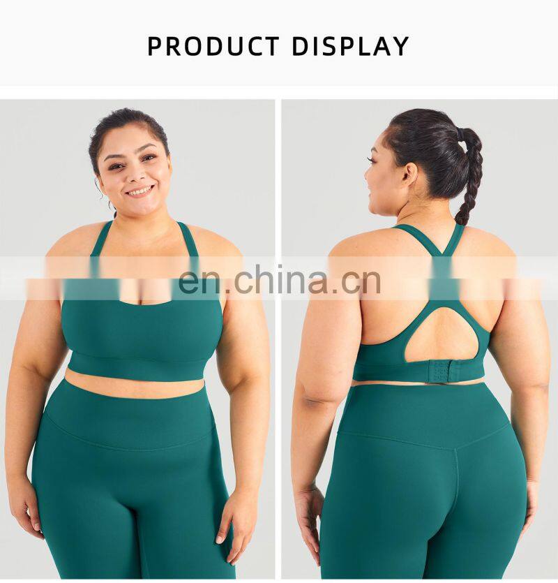 Tiktok Y Shaped Back Sports Bra Plus Size Adjustable Gym Fitness Yoga Top
