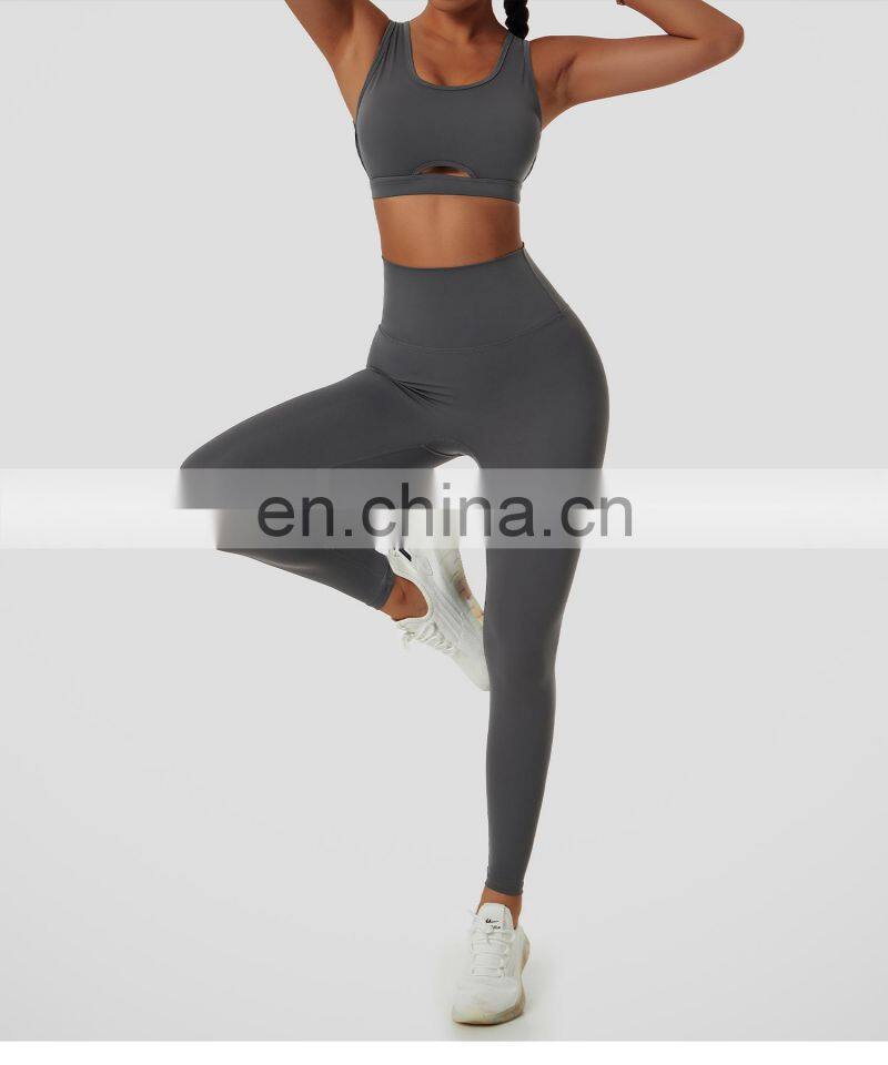 Wide Shoulder Straps Sexy Sports Bras Wholesale Backless Four Way Stretch Yoga Tops