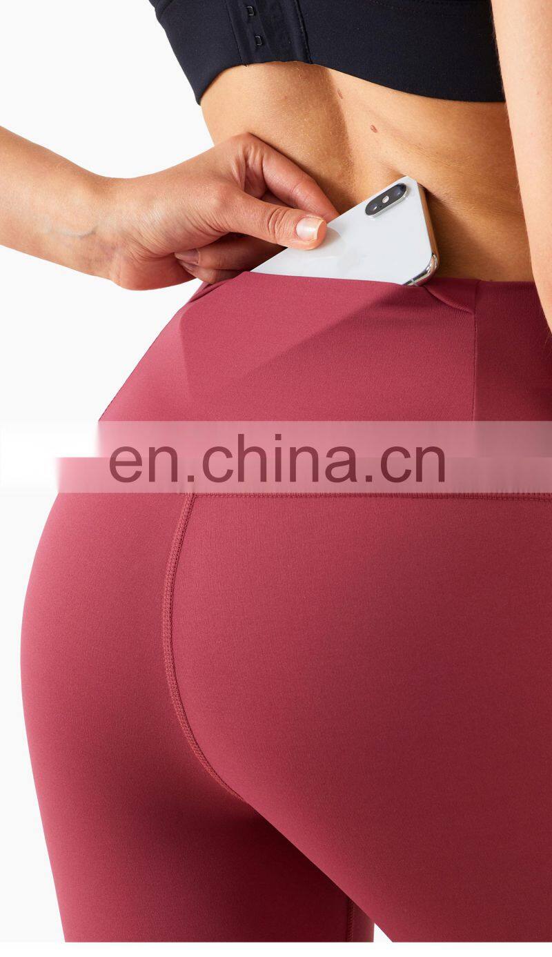 Recycled Sexy Gym Leggings High Waist Butt Lifting Yoga Pants With Pocket For Women