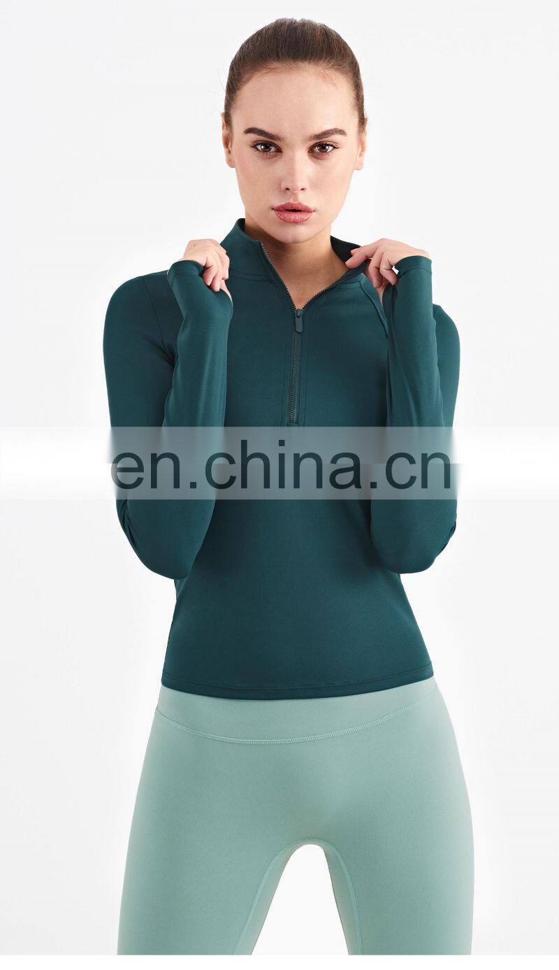 2022 Yoga Top Fitness Jacket With Thumb Holes High Strength Zipper Sport Running Jackets Women