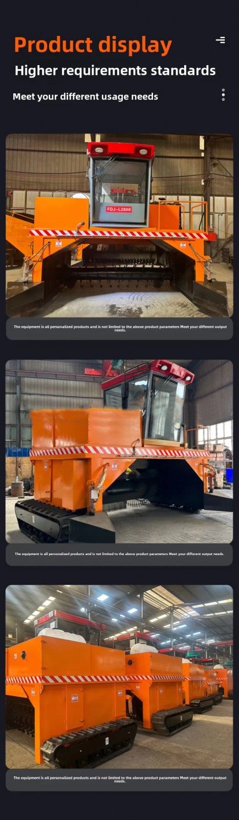 2400 Model Self-Propelled Strip Pile Composter Crawler Organic Fertilizer Fermentation Equipment for Sale