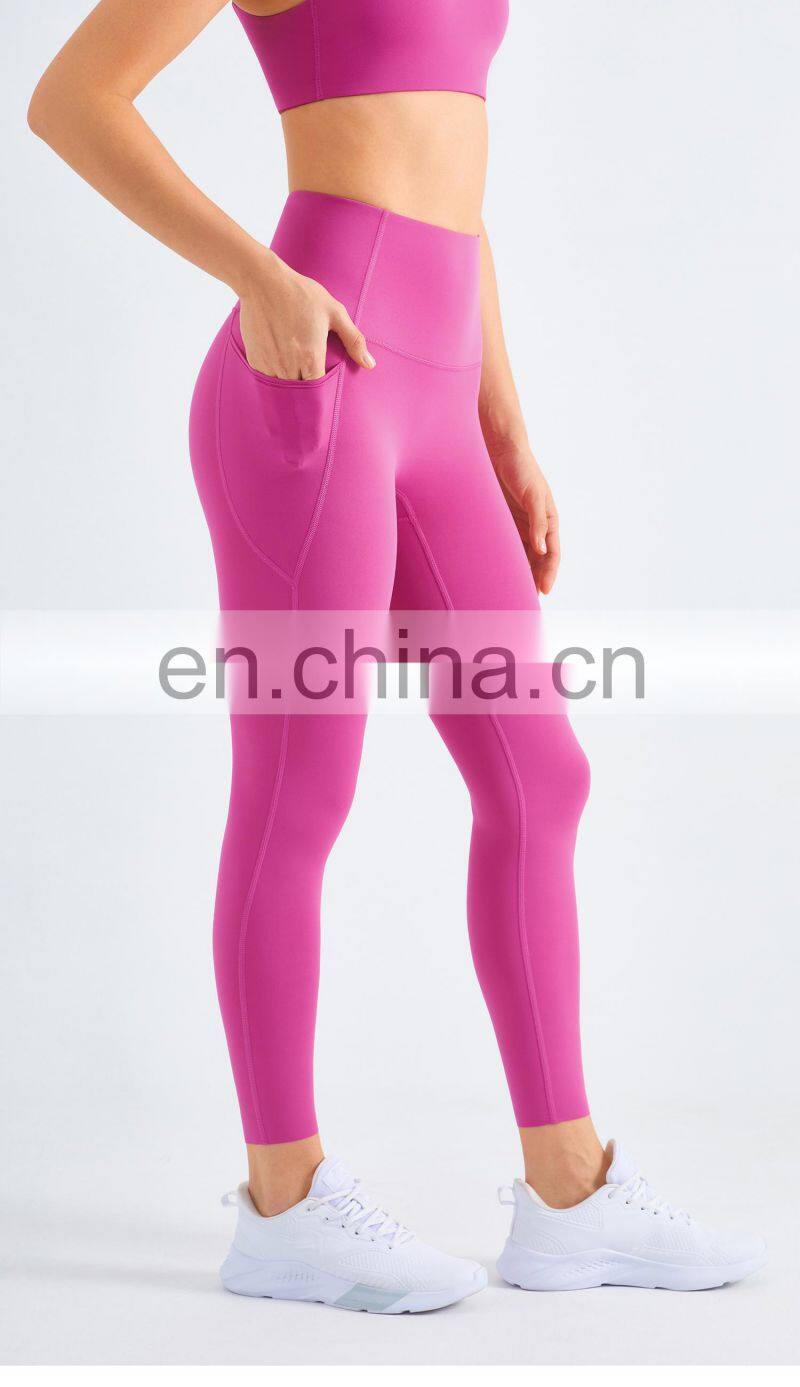 High Waist Yoga Leggings Women Recyclable Custom Gym Sports Pants With Pockets