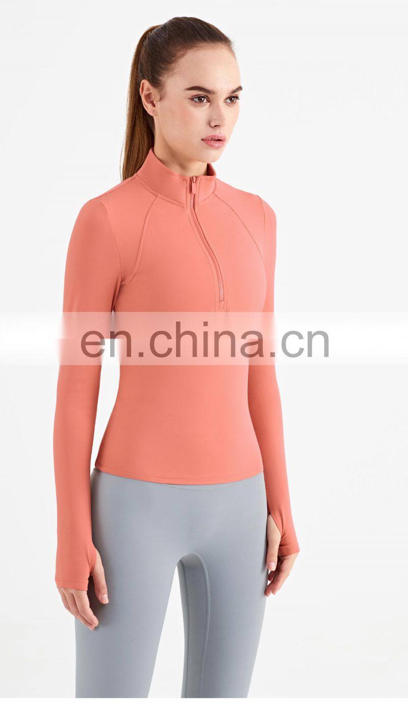 2022 Yoga Top Fitness Jacket With Thumb Holes High Strength Zipper Sport Running Jackets Women