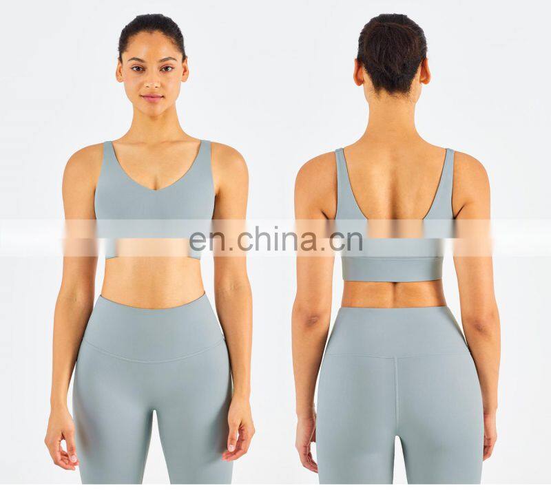 Breathable Wide Shoulder Fitness Sports Bras Wholesale Workout High Impact Yoga Tops