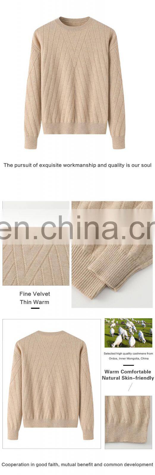 Basic O-Neck Jumper 12GG Solid Color 100% Soft Cashmere Pullover for Women Winter Casual Style