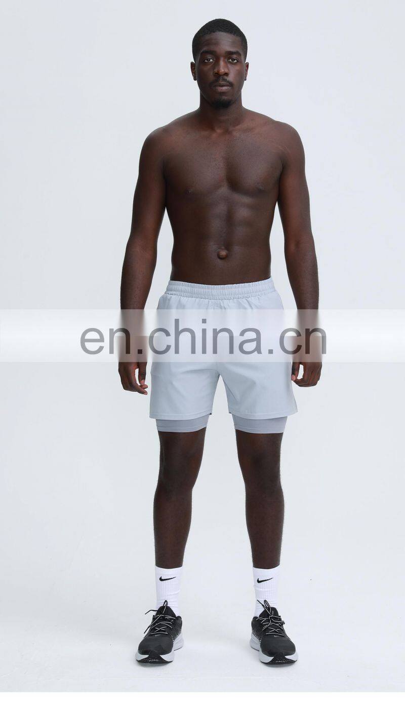 2 In 1 Custom Summer Fitness Workout Shorts Training Sports Gym Jogger Shorts For Men