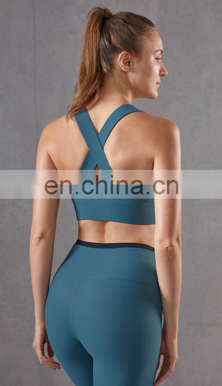 High Quality Custom Private Logo High Impact Sports Bra Breathable Cross Back Yoga Sports Bra