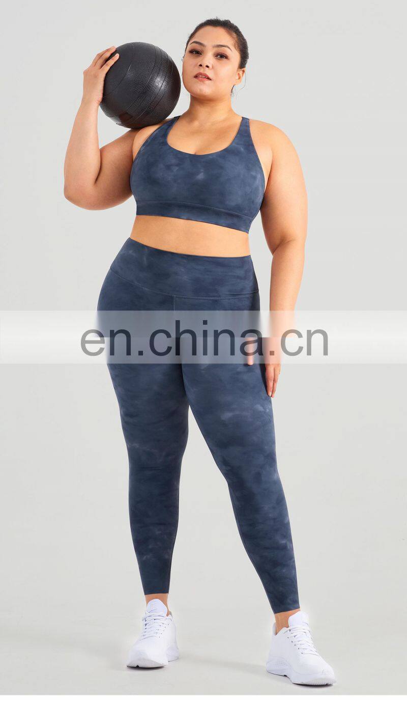 Tik Tok Plus Size Yoga Pants Wear On Both Sides Workout Tie Dye Push Up Leggings
