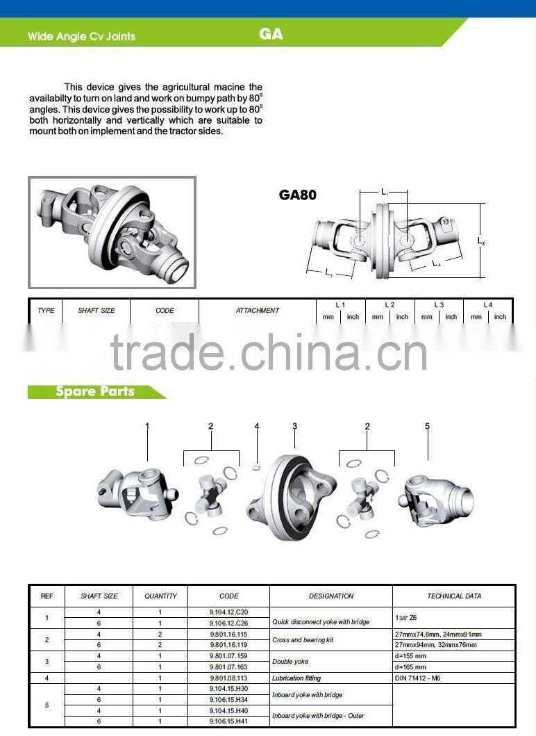 Agriculture Cardan Shaft With 1 3 / 8 