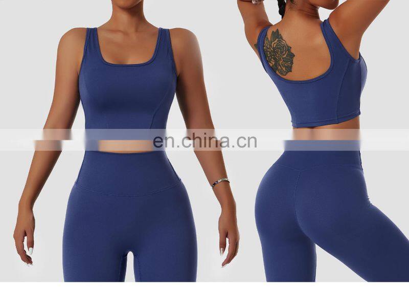 Factory Sales High Impact Sports Workout Bras Wide Straps Fitness Yoga Crop Tops