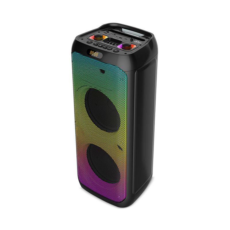 ZQS10208 super power 50W wireless 10-inch*2 deep bass OEM party speaker with colorful lights