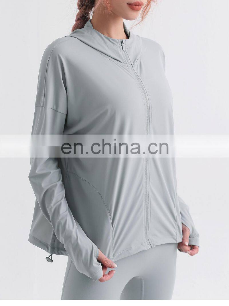 ECO Womens Sports Running Yoga Jacket Full Zip Track Turtleneck Gym Workout Top