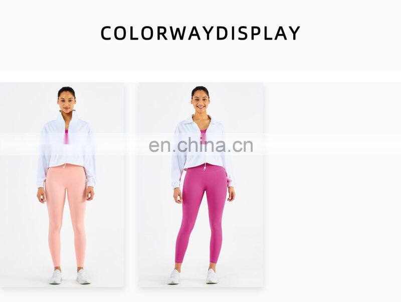 3PC Gym Fitness Sets Cool Girls Sports Jacket With Sports Bra Skin Friendly Leggings Custom Logo