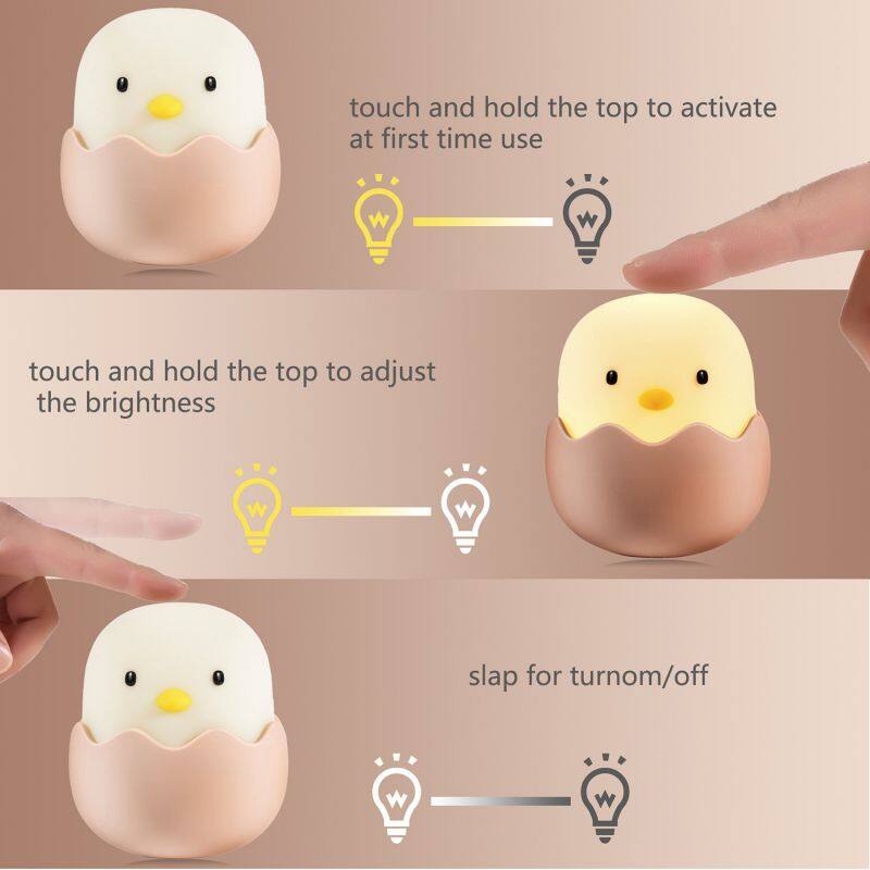 Help Sleeping USB Rechargeable Touch Sensor Eye Protection LED Cute Small Night Light Cartoon Silicone Children Led Lamp Gift
