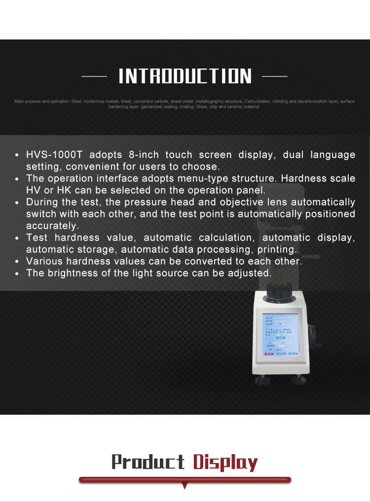 HST-HVS1000ZT New Design Tukon Tester Price Microhardness test Made in China
