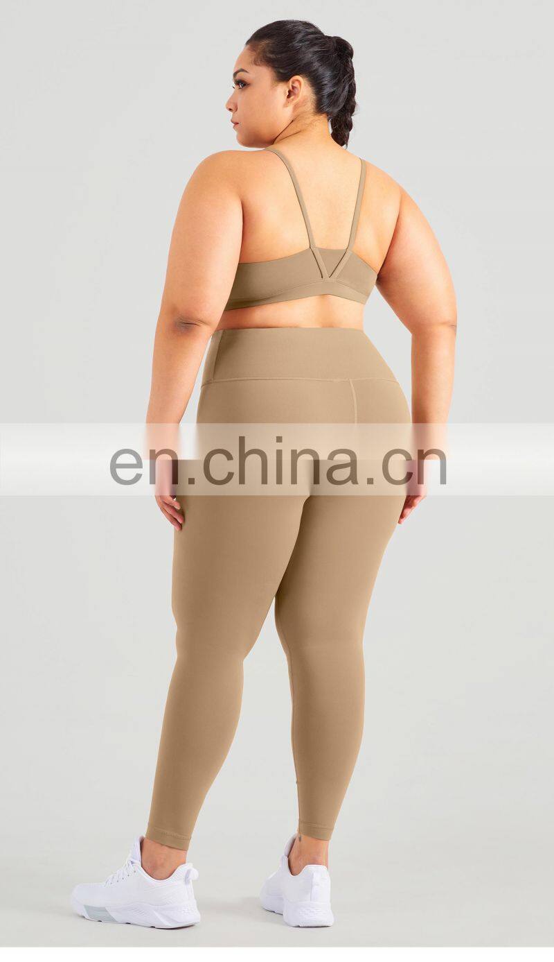 Hot Sale Women Sexy Yoga Sets Fitness Breathable Gym V Back Sport Bra Suit