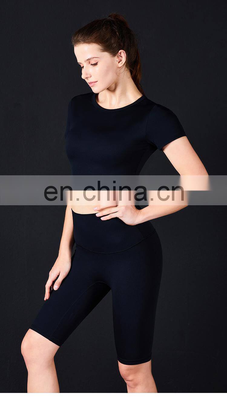Hot Sale Gym Wear Women T Shirts Oem Slim Fit Short Compression Workout Athletic Shirt Tops