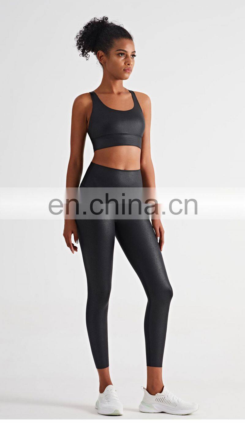 New Leather High Waisted Scrunch Butt Leggings Workout Legging Yoga Pants For Women