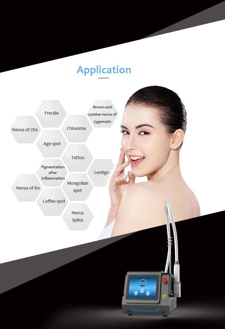 Non-Invasive Portable NDyag Pico Laser Beauty Machine Q-Switched Nd Yag Laser Pico Black Dot Skin Whitening Beauty Equipment