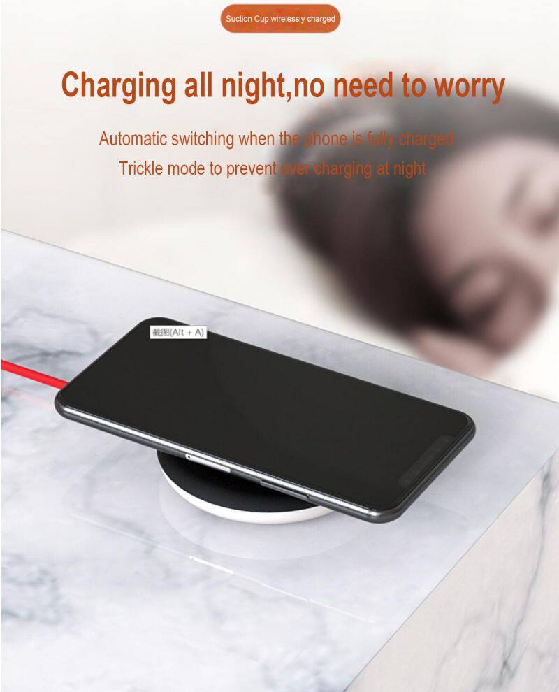 Dropshipping Sucker Wireless Charger Built in Cable Fast Charging for Iphone Samsung Universal Portable Charger Wireless 15W