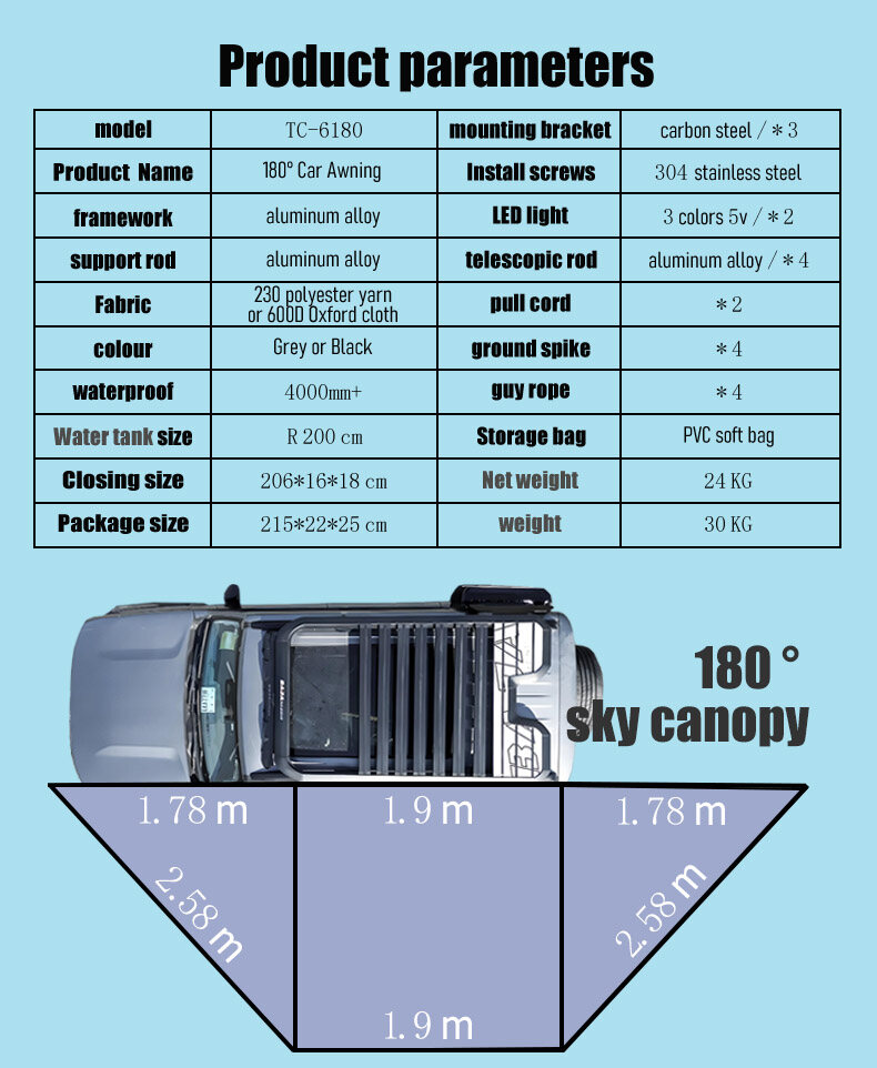 Car mounted 180° Rotating Sky Curtain_05