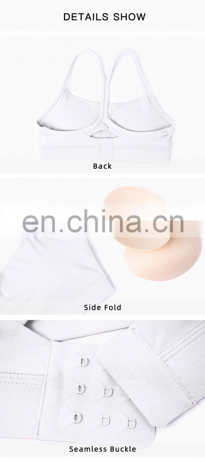Factory Sale Nude Adjustable Sports Bra Fitness Gym Backless Women Crop Top