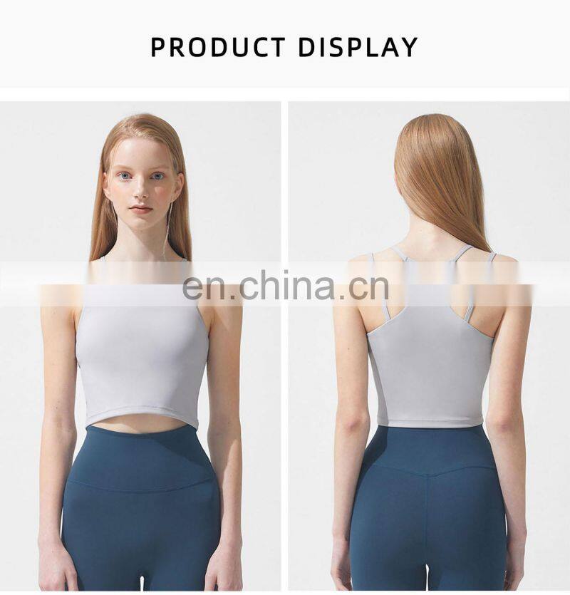 2022 Hot Sale Girls Cute Yoga Tank Top Outwear Sports Vest OEM For Gym Women