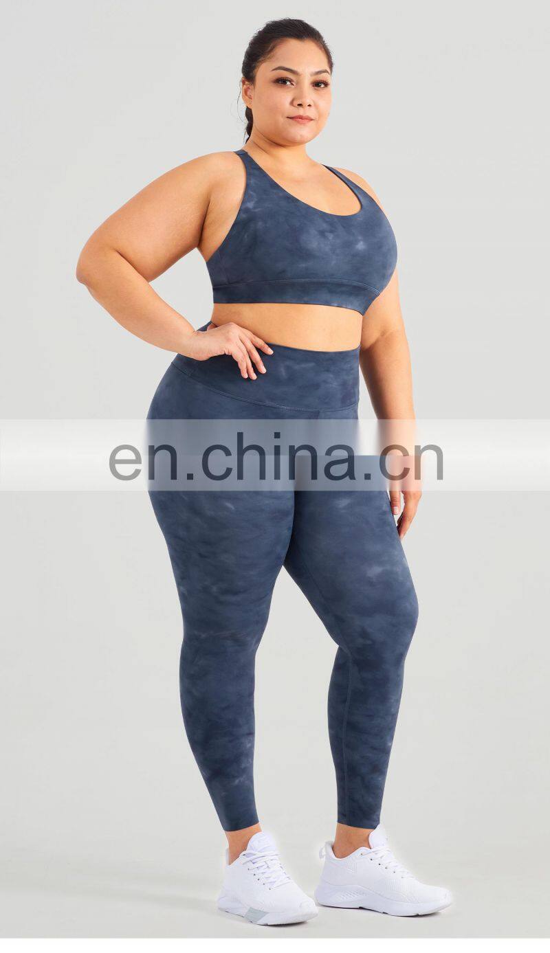 Tik Tok Plus Size Yoga Pants Wear On Both Sides Workout Tie Dye Push Up Leggings