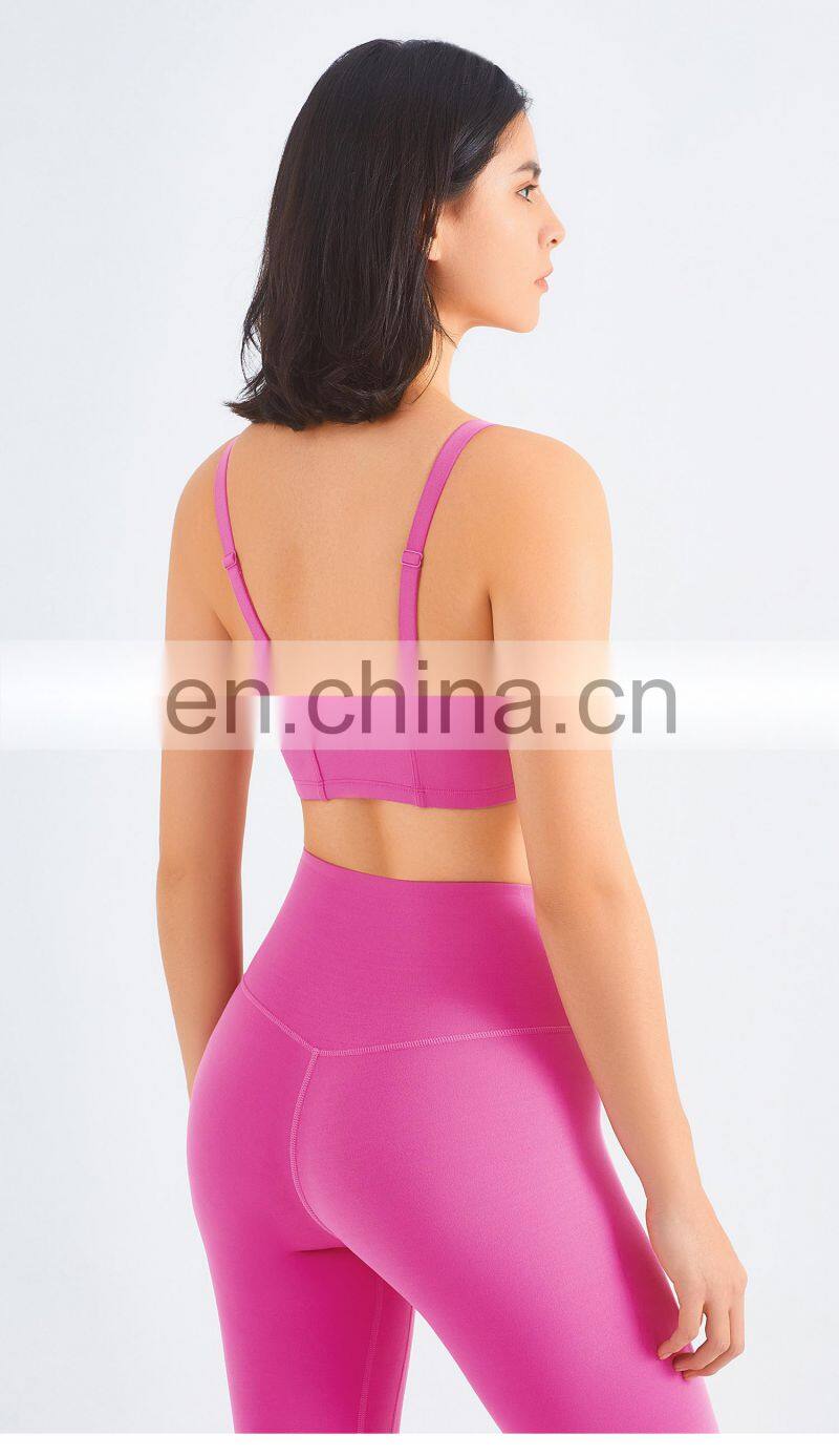Tik Tok Multi Color Adjustable High Impact Sports Bra Breathable Backless Gym Top