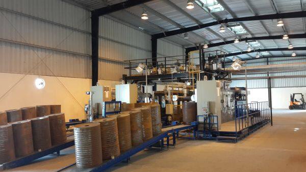 Asphalt drum filling line