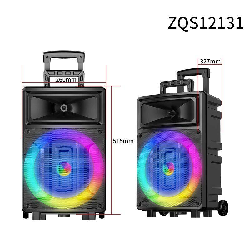 ZQS12131 3600MAH battery capacity big 60W power 12 inches bluetooth speaker with colorful lights