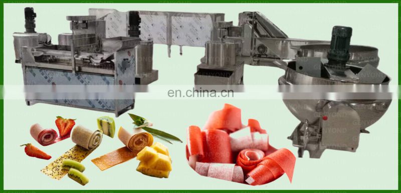 Factory Automatic fruit roll up scraping forming drying cutting making processing machine fruit leather production plant line