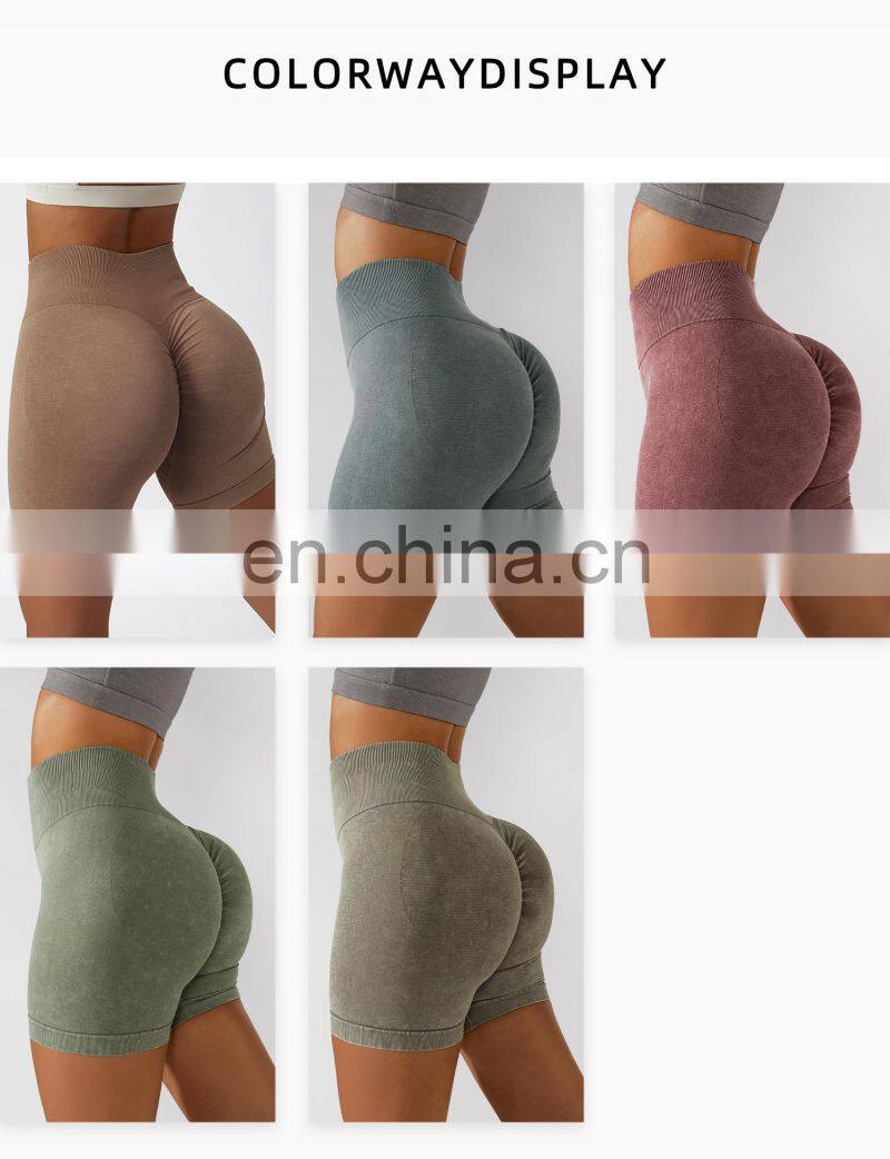 Hot Sale Gym Seamless Biker Shorts High Waist Yoga Scrunch Butt Leggings