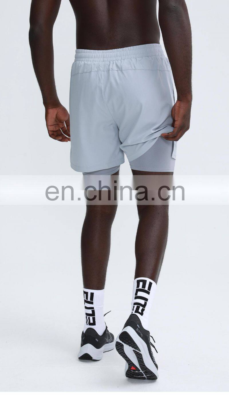 2 In 1 Custom Summer Fitness Workout Shorts Training Sports Gym Jogger Shorts For Men