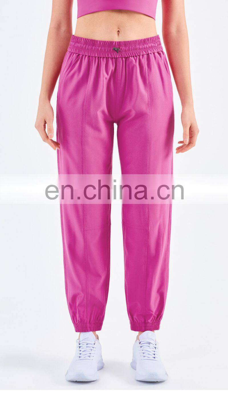UV Protection Outdoor Sweatpants Drawstring Gym Jogger Woman Yoga Pants With Pocket