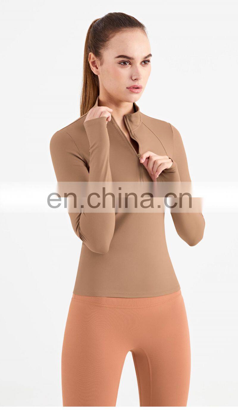 2022 Yoga Top Fitness Jacket With Thumb Holes High Strength Zipper Sport Running Jackets Women