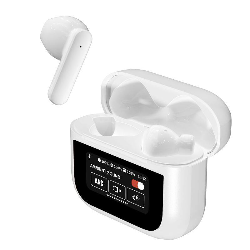 ANC ENC Earbuds With LCD Colorful Touch Screen TWS Wireless Stereo Type-C Headphones
