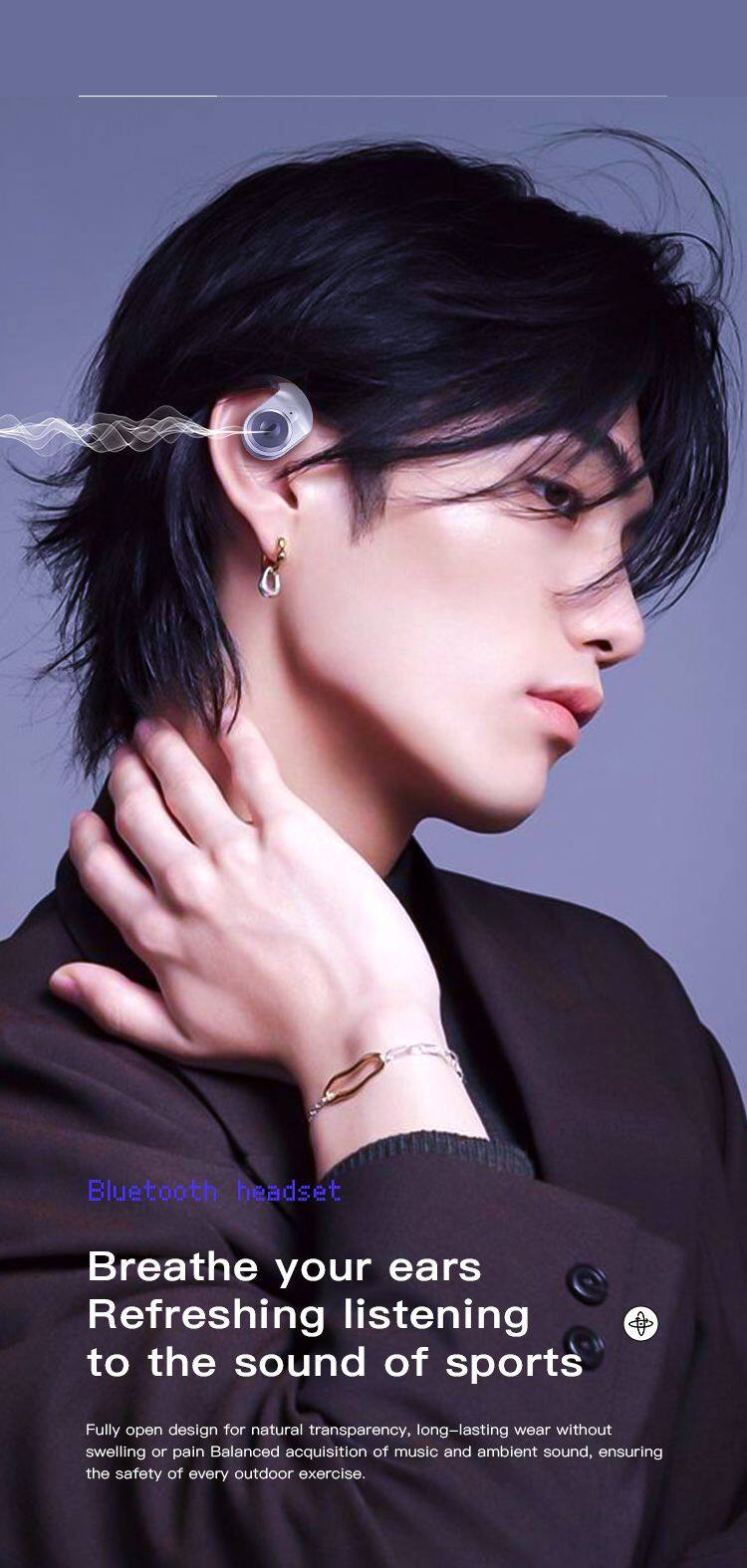 Bluetooth 5.3 waterproof IPX7 Earbuds earphones sport wireless earbuds with carabiner dust protection ear hook Ear clip