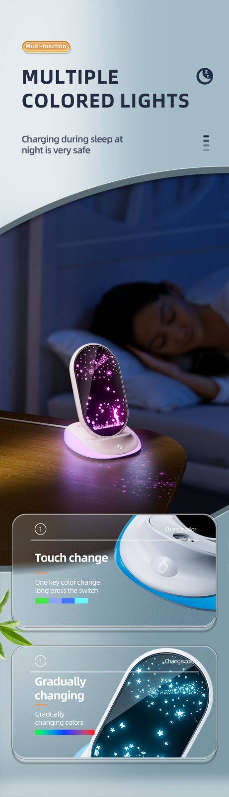 Luminous Logo 10W 15W Wireless Charging Pad 5v/2a Fast Charger Station Wireless Charger