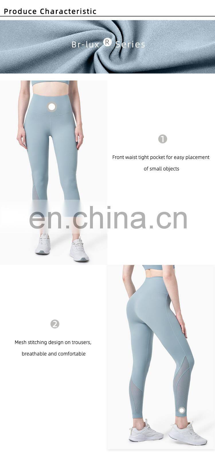 Wholesale Custom Women Yoga Pant Fitness Apparel High Waisted Workout Sport Mesh Yoga Leggings