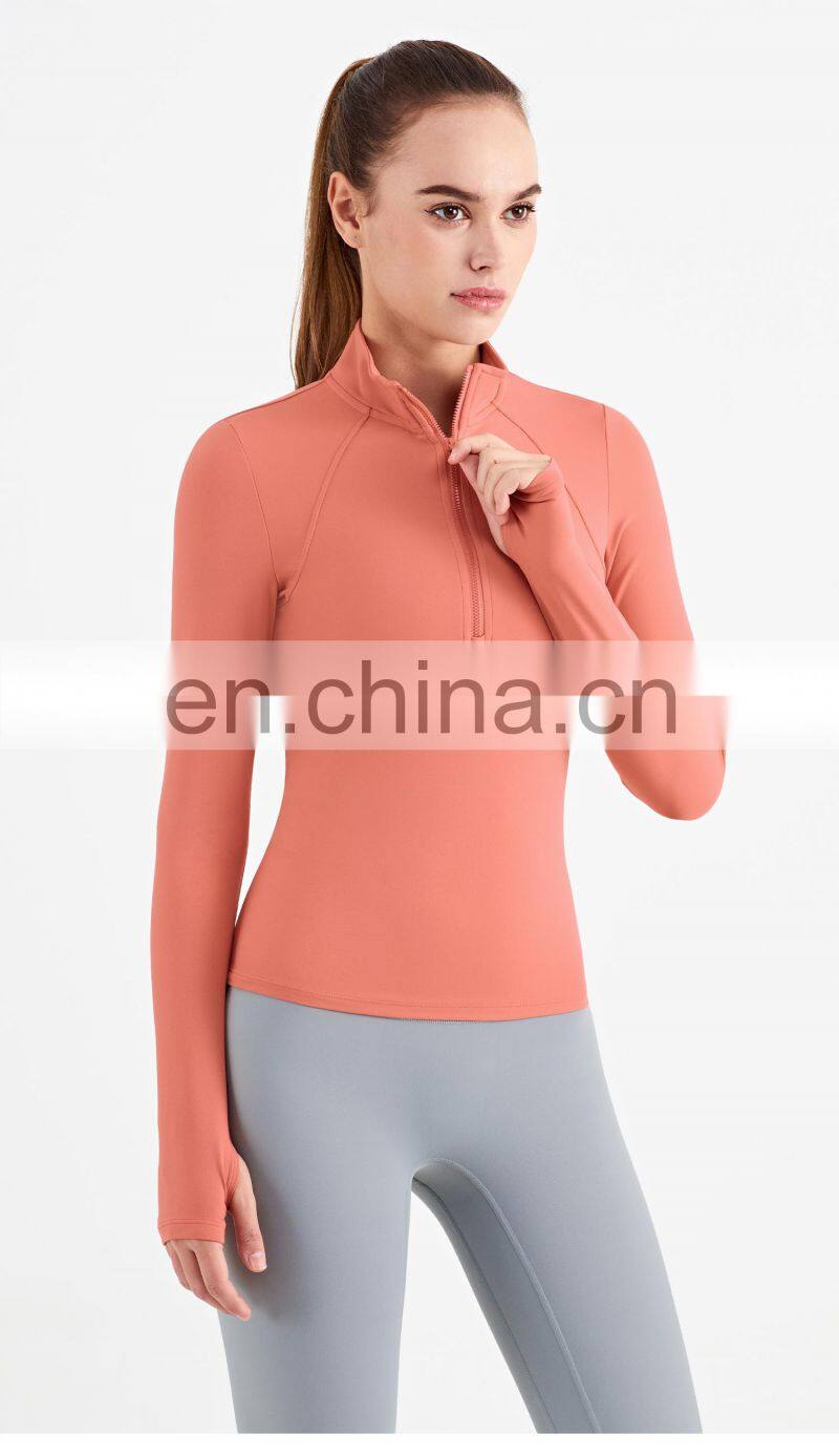 2022 Yoga Top Fitness Jacket With Thumb Holes High Strength Zipper Sport Running Jackets Women