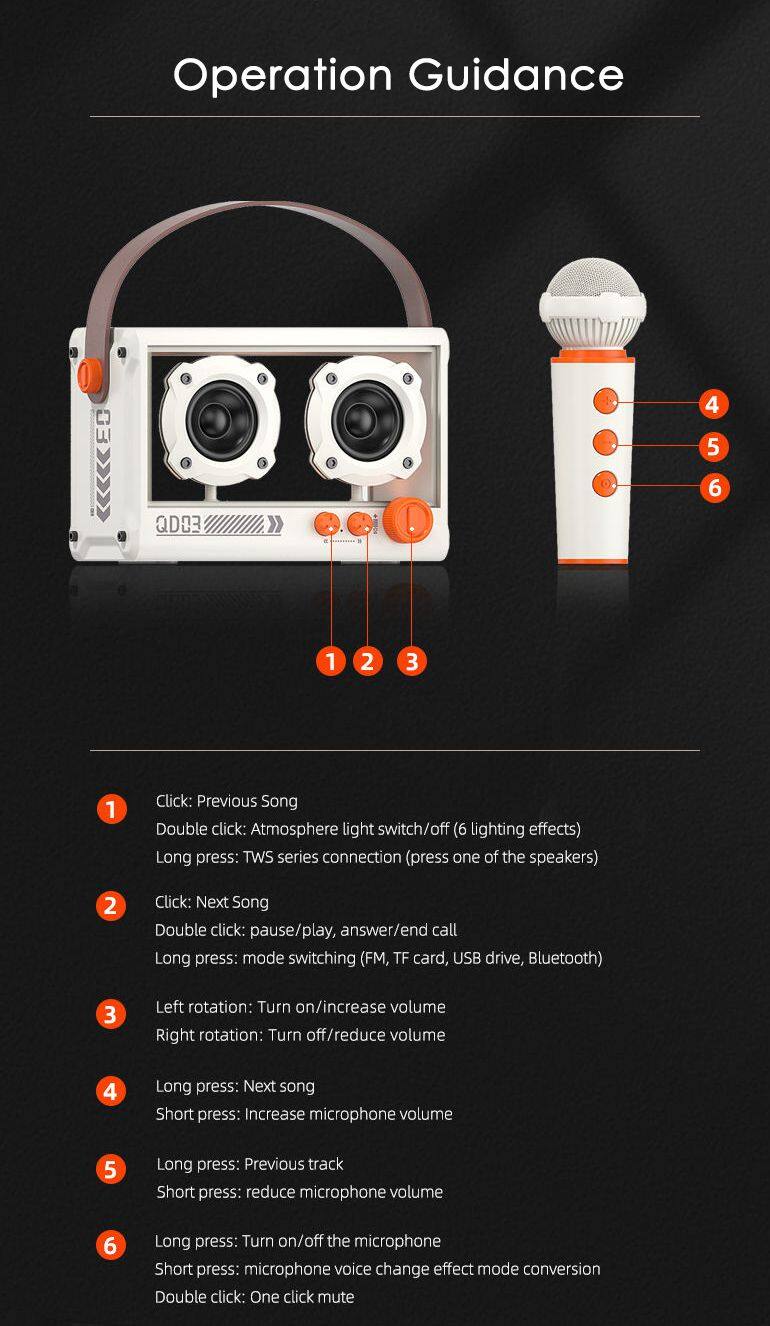 Mic Condenser Mini Karaoke Set Home Party Speaker Arcade Machine For Kids&adults Bluetooth Audio Power Amplifier Module