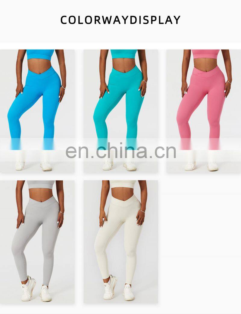 Cross Waist Yoga Scrunch Butt Leggings Workout Tik Tok Quick Dry Sport Fitness Pants