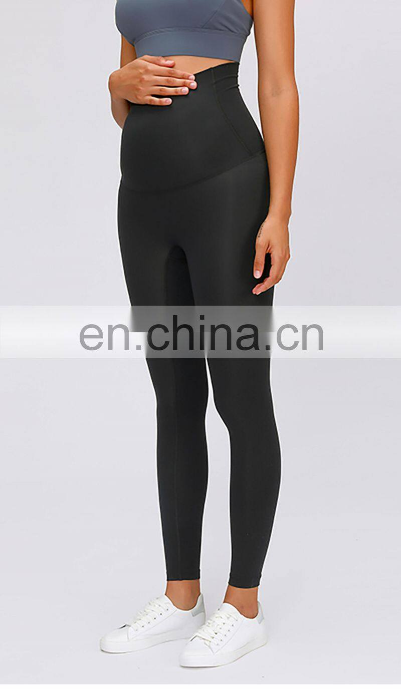 Maternity Super High Waist Workout Leggings Plus Size Nursing Pants Pregnancy Fitness Wear